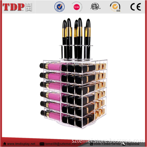 spinning beauty makeup lipstick tower premium acrylic rotating lipgloss holder